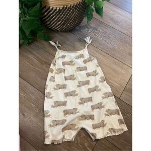 Hippo Animal Printed Tie Romper